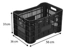 Caixa Plástica [Compre 10 e leve 18] Horti Frutti Preta 50 Litros