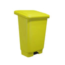 Lixeira Plástica Retangular 15 litros Amarelo Com Pedal