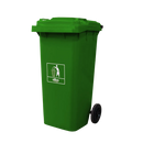 Coletora Plástica c/ Rodas – 120l – Verde– Mod. Europeu – Nobre