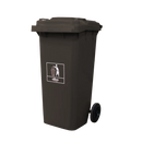 Coletora Plástica c/ Rodas - 120l - Cinza - Mod. Europeu - Nobre