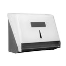 Dispenser em ABS para papel bobina (até 100m) ou interfolha 2 ou 3 dobras.