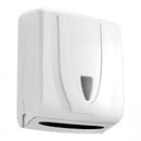Dispenser Unik em ABS para papel interfolha 2 ou 3 dobras com detalhe branco.