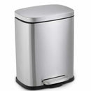 Lixeira inox retangular c/pedal 5l. escovado