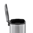 Lixeira inox retangular c/pedal 5l. escovado