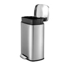 Lixeira inox retangular c/pedal 5l. escovado