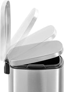 Lixeira inox retangular c/pedal 5l. escovado